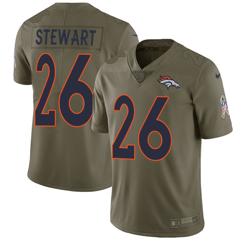 Nike Broncos #26 Darian Stewart Olive Men's Stitched NFL Limited Salute to Service Jersey